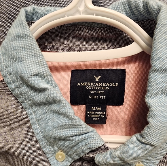 American Eagle slim fit casual short sleeve shirt M - Picture 3 of 3
